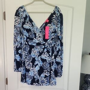 Lilly Pulitzer Blue and White Floral Romper